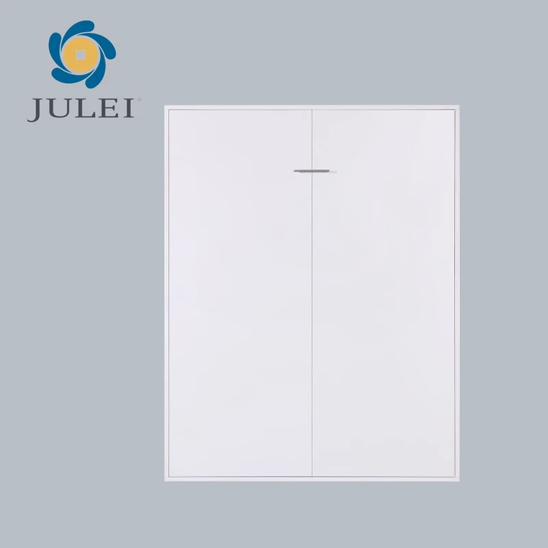 New design MDF wood cabinet hidden space saving murphy wall bed wall in KD construction