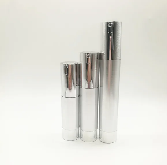 5ml 10ml 15ml 20ml  30ml cylinder AS silver/gold airless pump bottle cosmetic airless bottle packaging lotion pump bottle