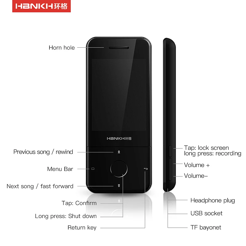 2023 New Arrivals Long battery lasting HIFI MP3 Player High Sound Quality  Lossless Music Player