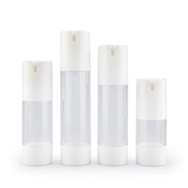 Wholesale 15 30 40 50 ml round lotion cream dispenser vacuum packaging clear airless skin care cream bottle with pump