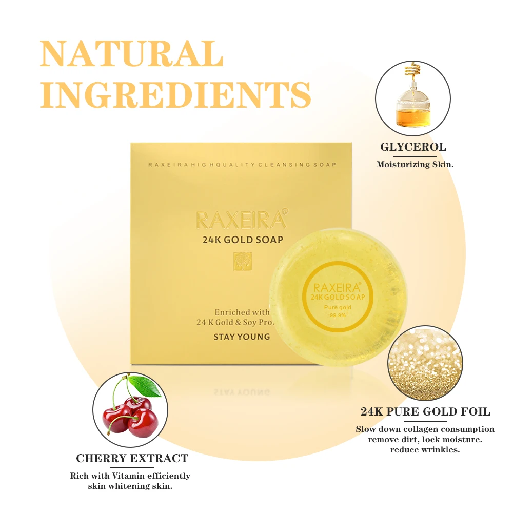 Best Private Pure 24K Gold Anti Aging Skin Whitening Body Soap