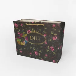 Wholesale Paper Bags Custom Designs Garment Perfume Bag Gold Foil Paper Gift Shopping Bags With Handle
