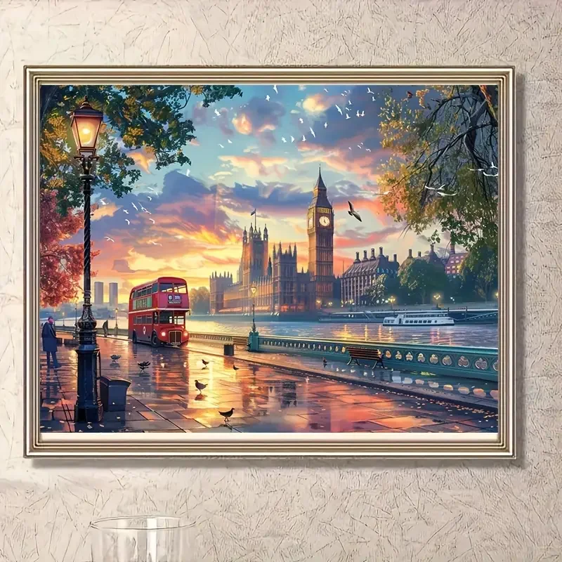 diy round full drill big ben diamond art kits 5d gem art very suitable for home leisure and wall decoration