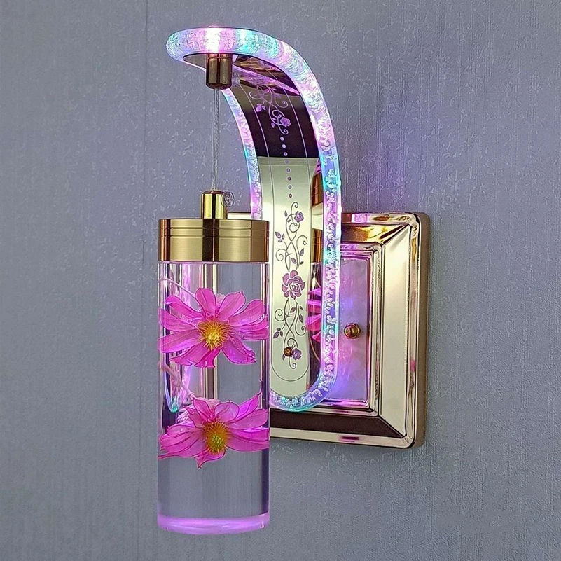 Настенный светильник прикроватный для спальни светодиодный настоящий цветок фон гостиной лестница коридор ночник