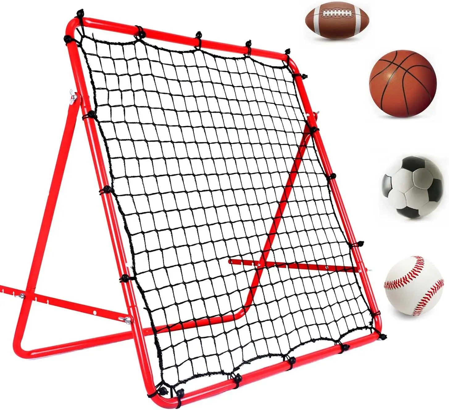 Football Training Rebounder Net with Thickened Tube and Rope, Soccer Rebound Net Training Soccer Kickback Target Goal Net