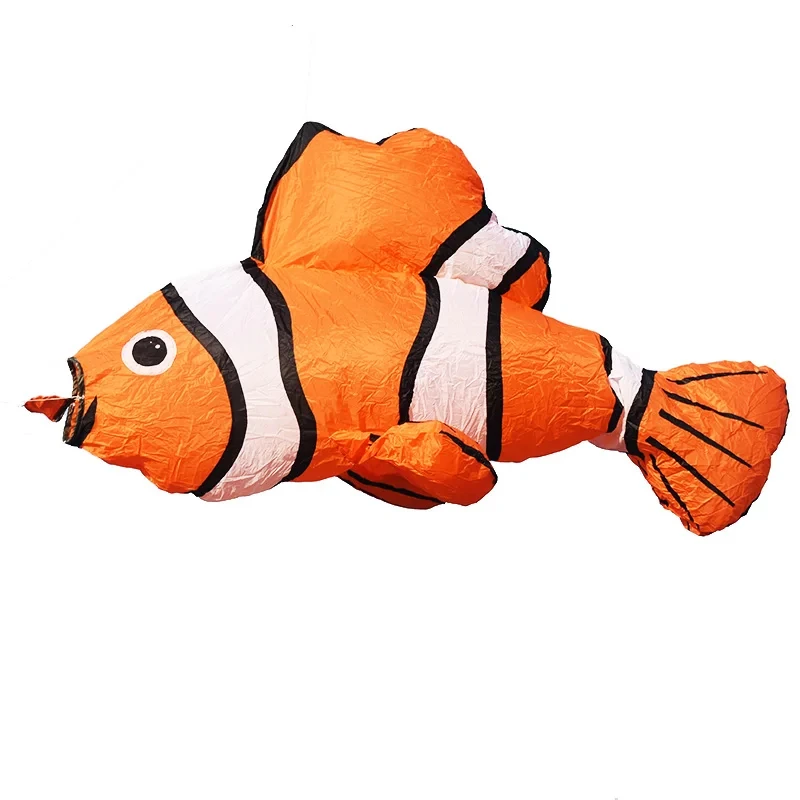 3D Colorful Clown Fish Inflatable Soft Kite Pendant Accessories Nylon Kite Outdoor Sports Toy Kite