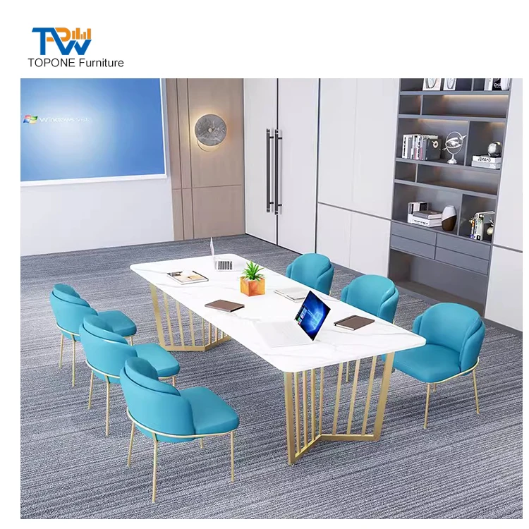 Rock slab Table Conference Modern Luxury Conference Table Room Furniture Office Conference Tables and Chairs
