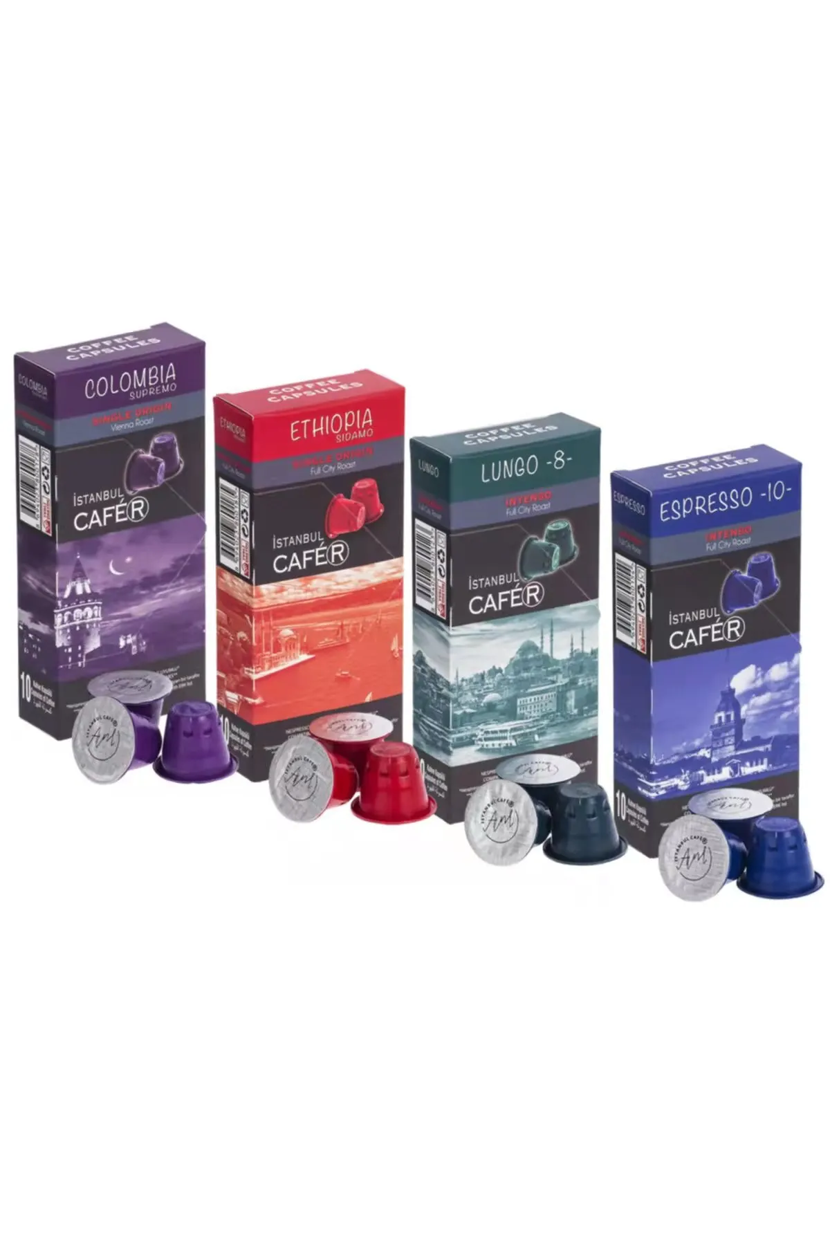 Wholesaler High End Metal Silver Paper Material espresso Capsules Packaging Custom Coffee packaging Gift Box