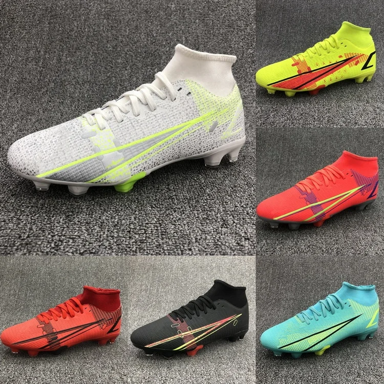 Mammon Men Football Youth Long Spikes Outdoor Ag Professional Brand Genuine Soccer Sports Shoes