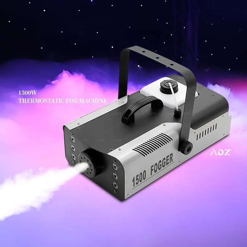 1500W Stage Light Fog Machine RGB 6LEDs Remote Controlled Wedding Effect Equipment Smoke Haze Generator for DJ Gig Bar