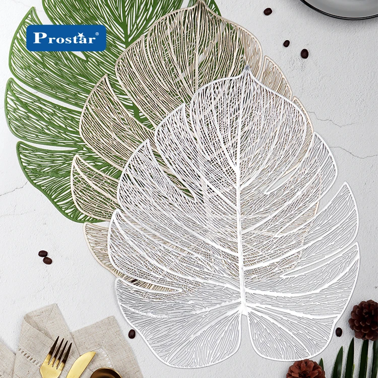 Оптовая продажа, новые продукты, Золотой и Серебряный зеленый круглый коврик из ПВХ в форме листа