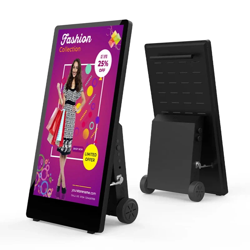 Samidisplay высокая яркость 1500 Nits стоячий ЖК-дисплей вывеска 43-дюймовый вертикальный медиа-рекламный экран с питанием от батареи