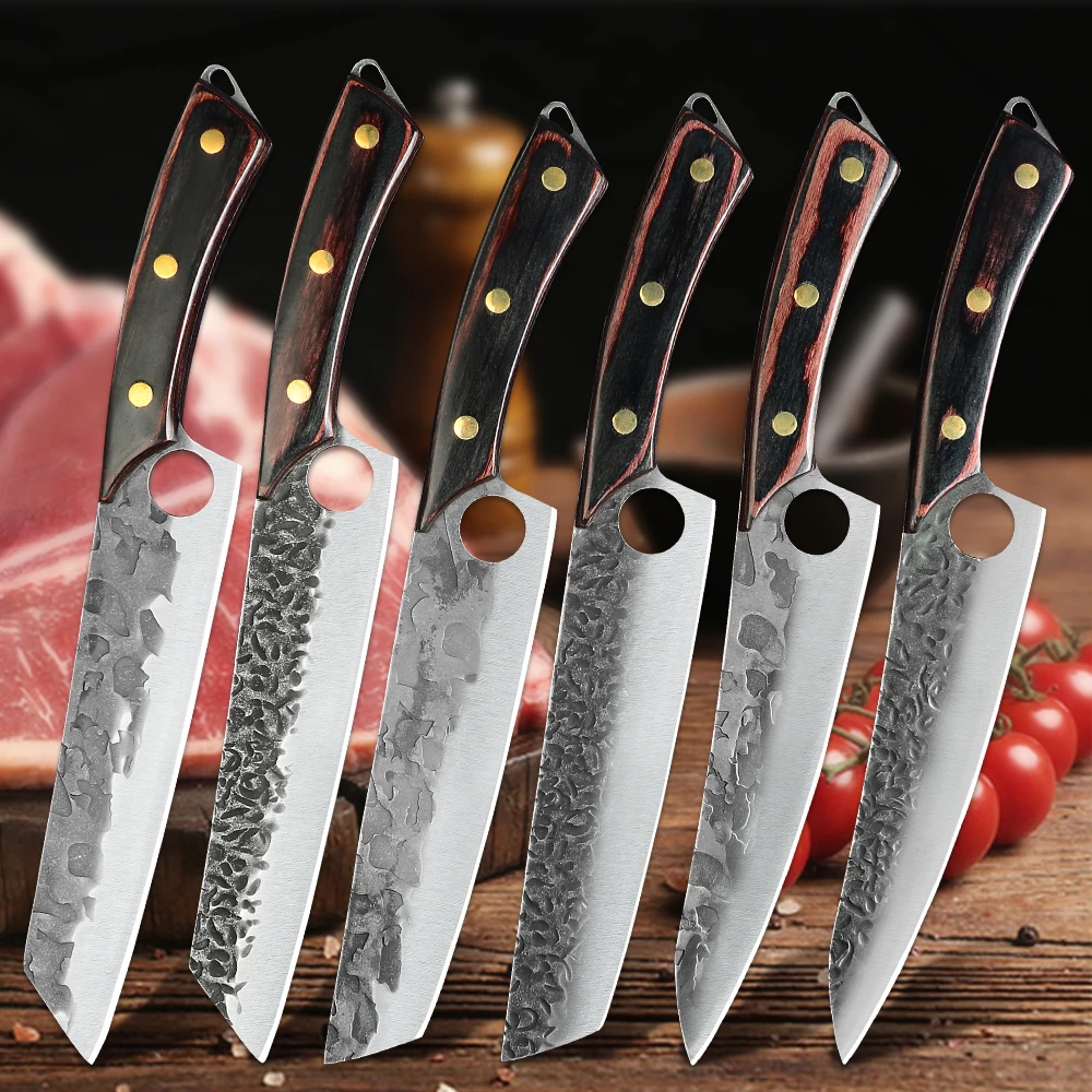 Xingye Customized Full Tang Handle Multifunction Forged Hammer Tactical Stainless Steel Bbq Fillet Chef Kitchen Single Knife