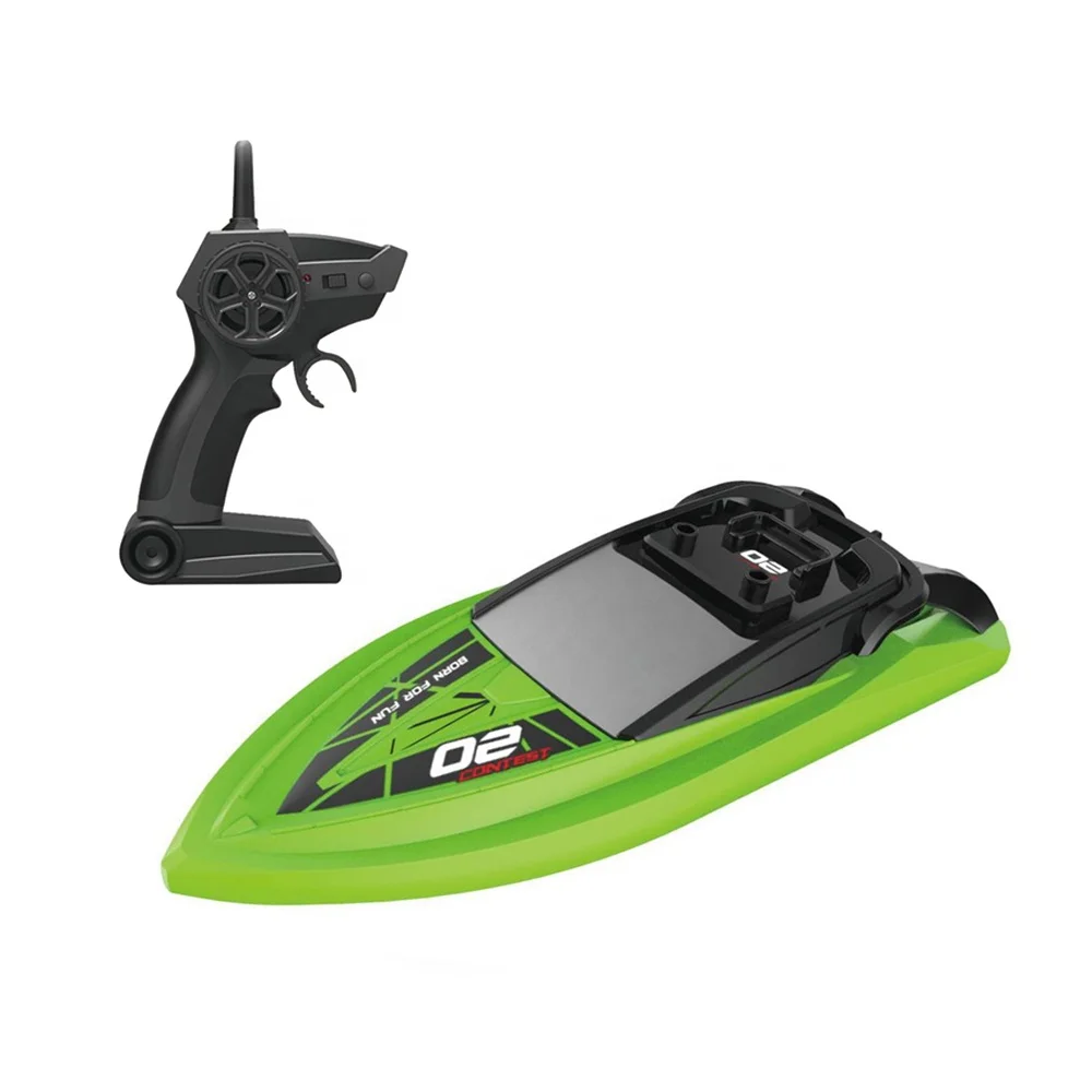 Amiqi TkkJ H131 Newly Green Speed Boat Toy Racing Remote Control Ship High Speed 2.4Ghz 4 Channel With Lcd Screen Mini Rc Boat