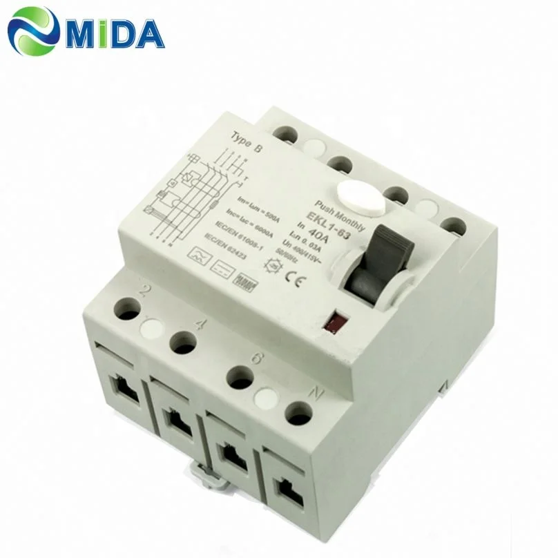 MIDA-80B 25A 63A 2 полюса типа B УЗО