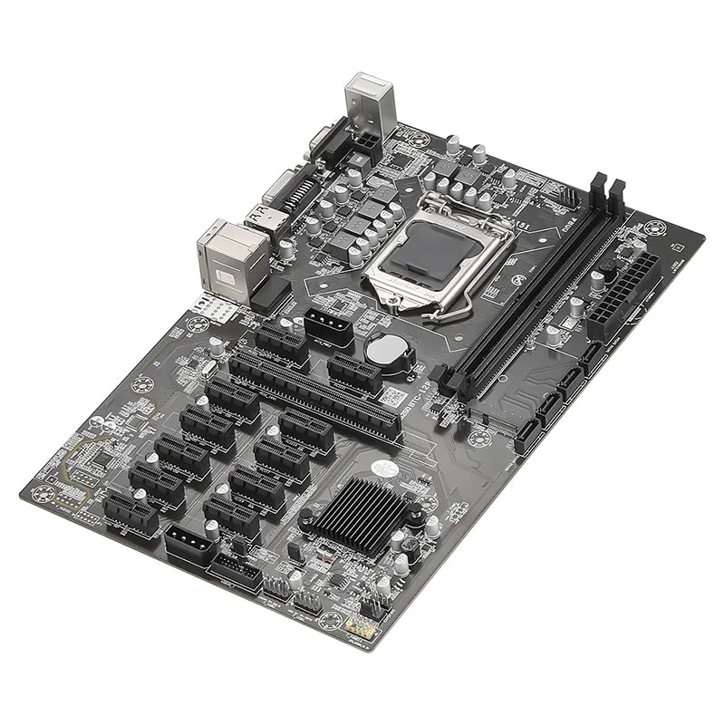 BTC-B250 Motherboard 12 GPU Rig set with CPU, Riser card, Ram Motherboard support 12 GPU