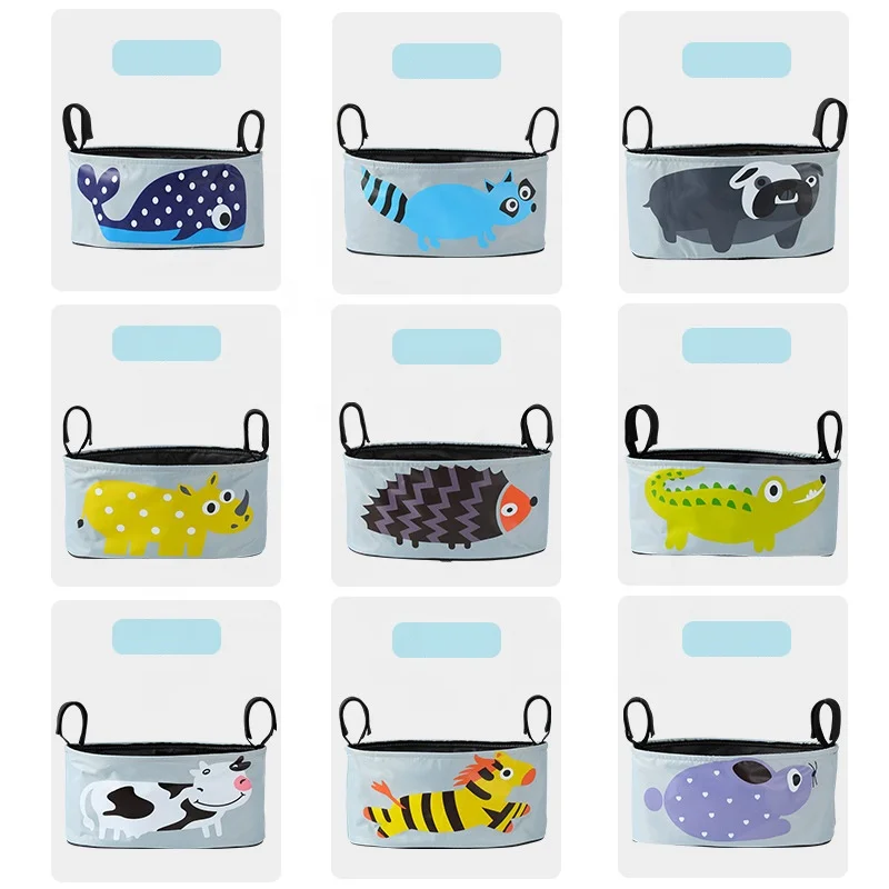 Multi-Function Canvas Baby Strollers Organizer, Universal Saddlebag Baby Crib small diaper bag