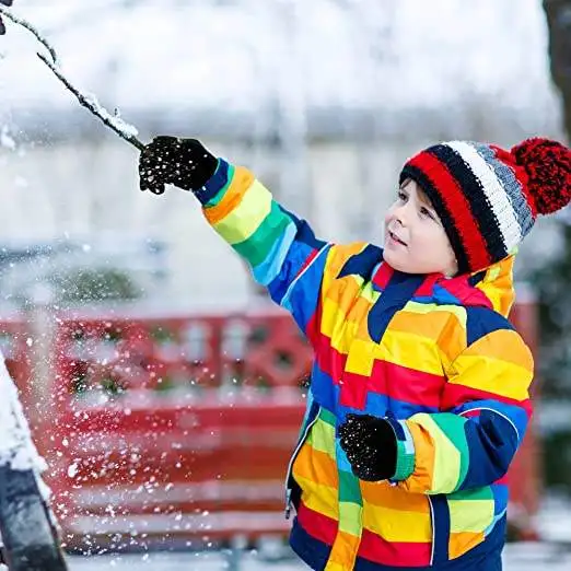 ZMSAFETY Acrylic Stretchy Mitten Winter Knitted Children Girl Boy Magic Kids Gloves