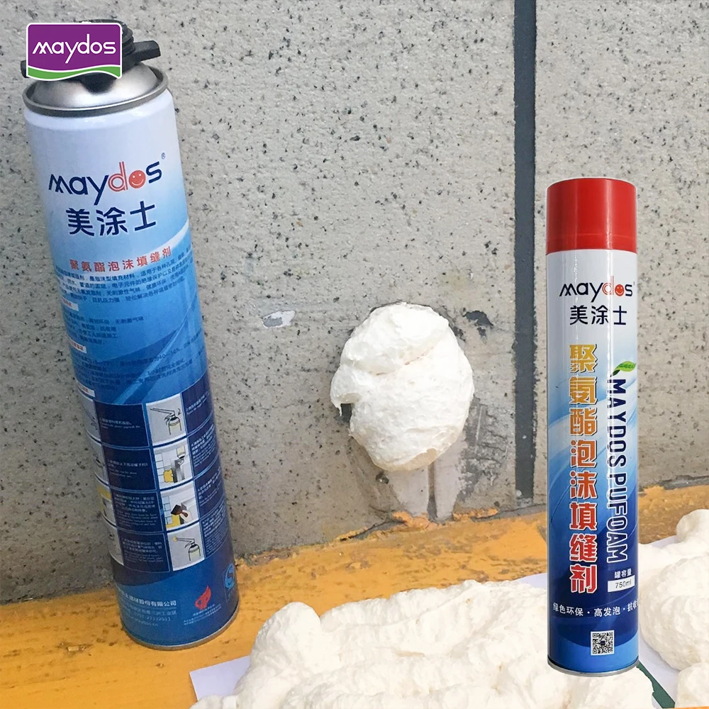 Eco-Friendly PU Foam 750ml Construction Sealant PU Spray Foam Liquid with Excellent Pressure Resistance