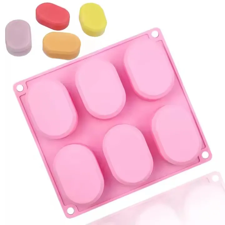 6 Cavity Small Oval Shape Silicone Soap Mold Candle Making Cake Mold Repurposed Resin Mold