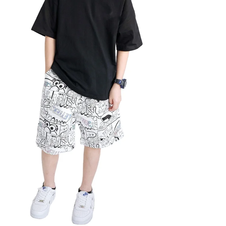 
2021 custom multi-size summer wear comfortable graffiti fashion 5 cent boy shorts 