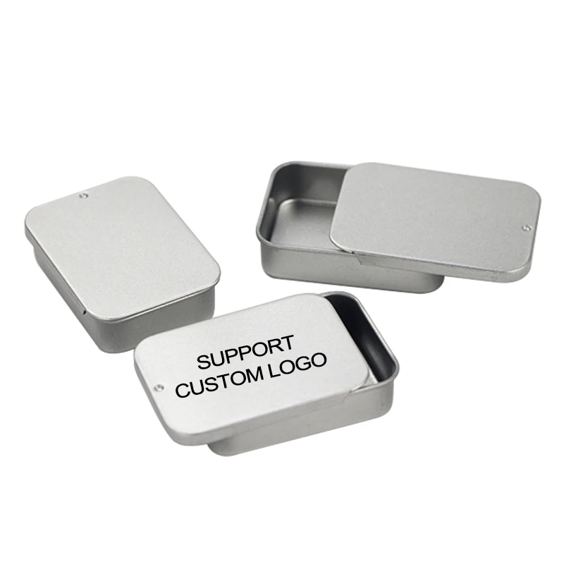 
Cheap Small Rectangular Wholesale Lip Balm Tin Can Packaging Slide Mini Mint Tin Box 
