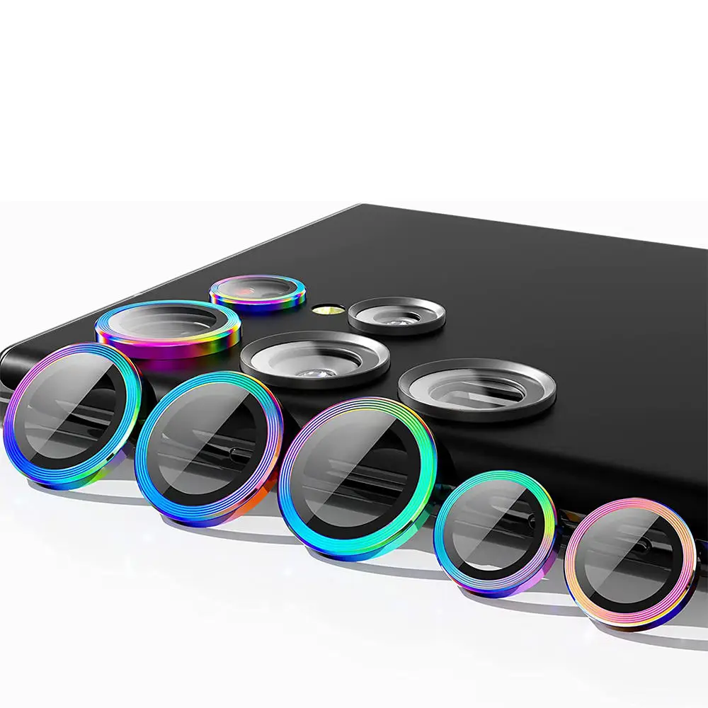 Защитное стекло для объектива камеры Samsung S23 Ultra Plus полное покрытие металлическое защитное кольцо Galaxy