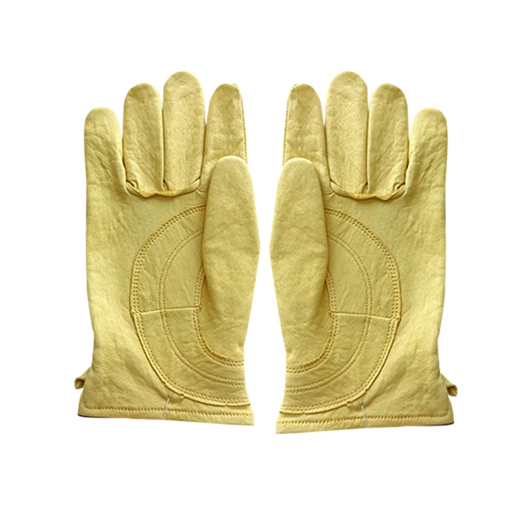 Leather Work Gloves With Wrist Closure Yardwork Construction Motorcycle