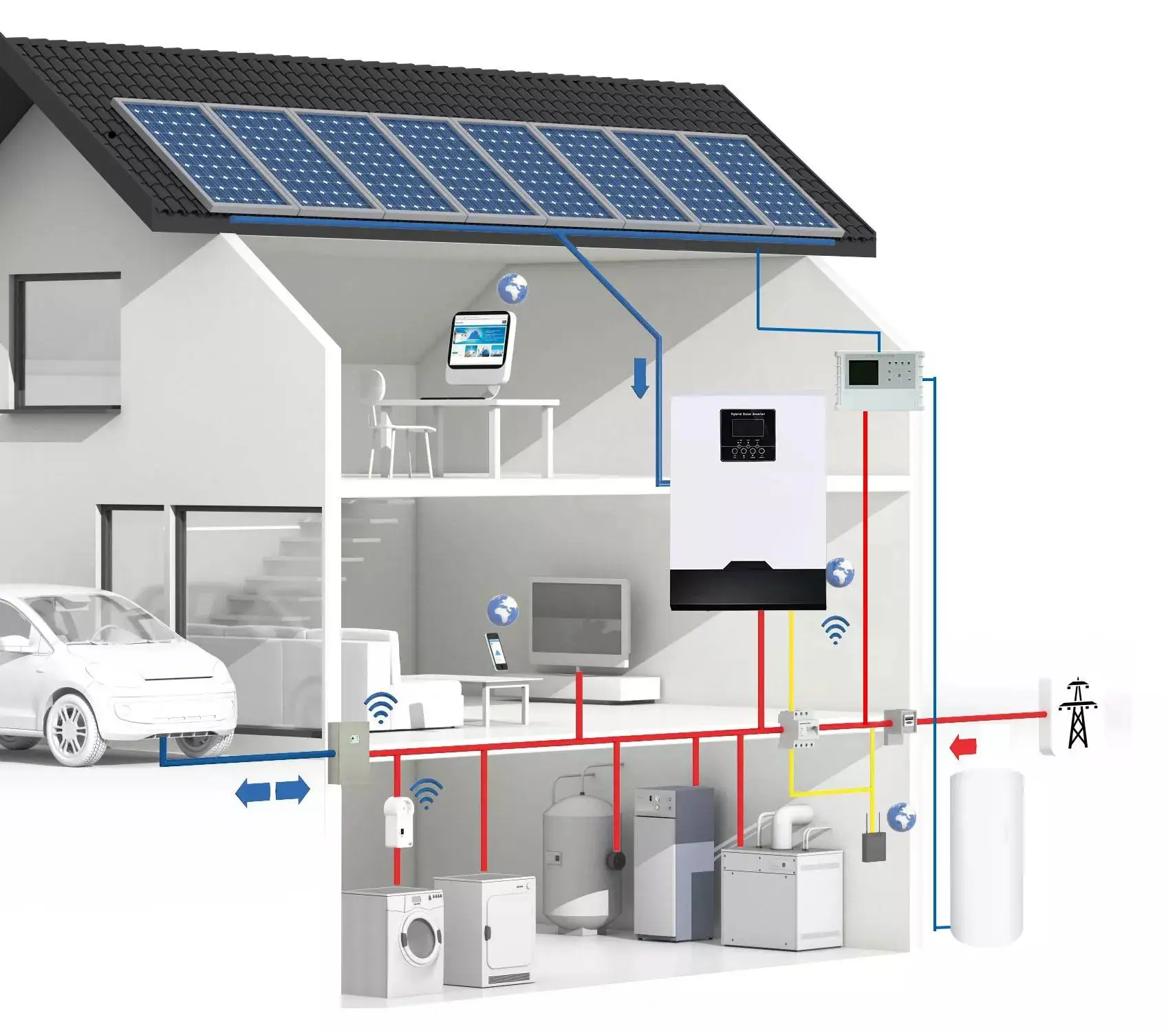 Lamsword 100L 150L Solar Panel Water Heater Long Life High Pressurized Insulation Water Tank MPPT Solar Water Heating Controller