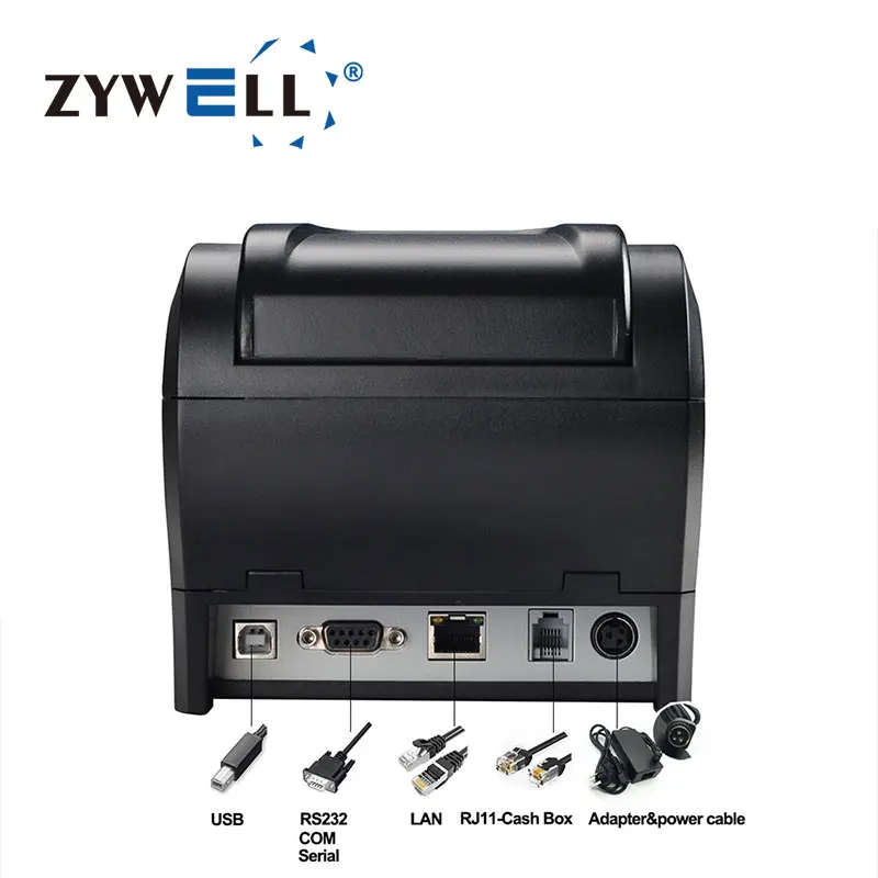 ZYWELL pos system 80mm thermal queue ticket printer ZY307Q restaurant bank park queuing printer