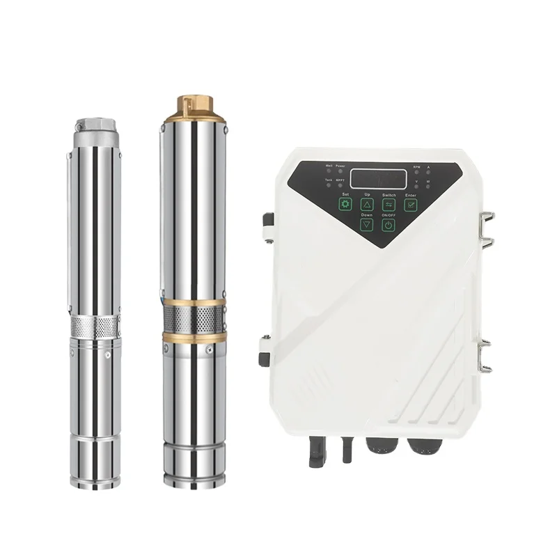 24V 48V глубокий колодец AC DC погружная система солнечного водяного насоса для дома