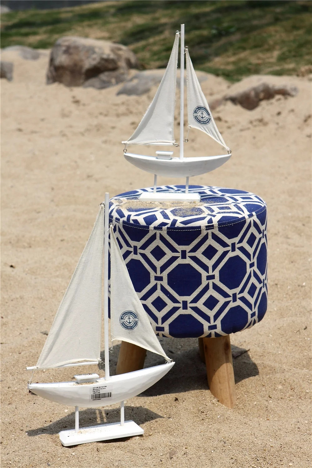 Wooden White ship Sailboat Model Decoration sailing boat decor