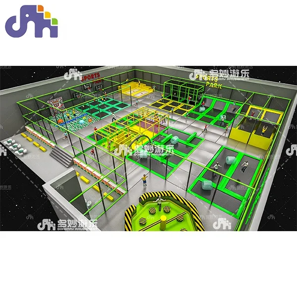 Domerry new design customized children soft play jumping trampoline kids amusement park fun trampoline park equipment