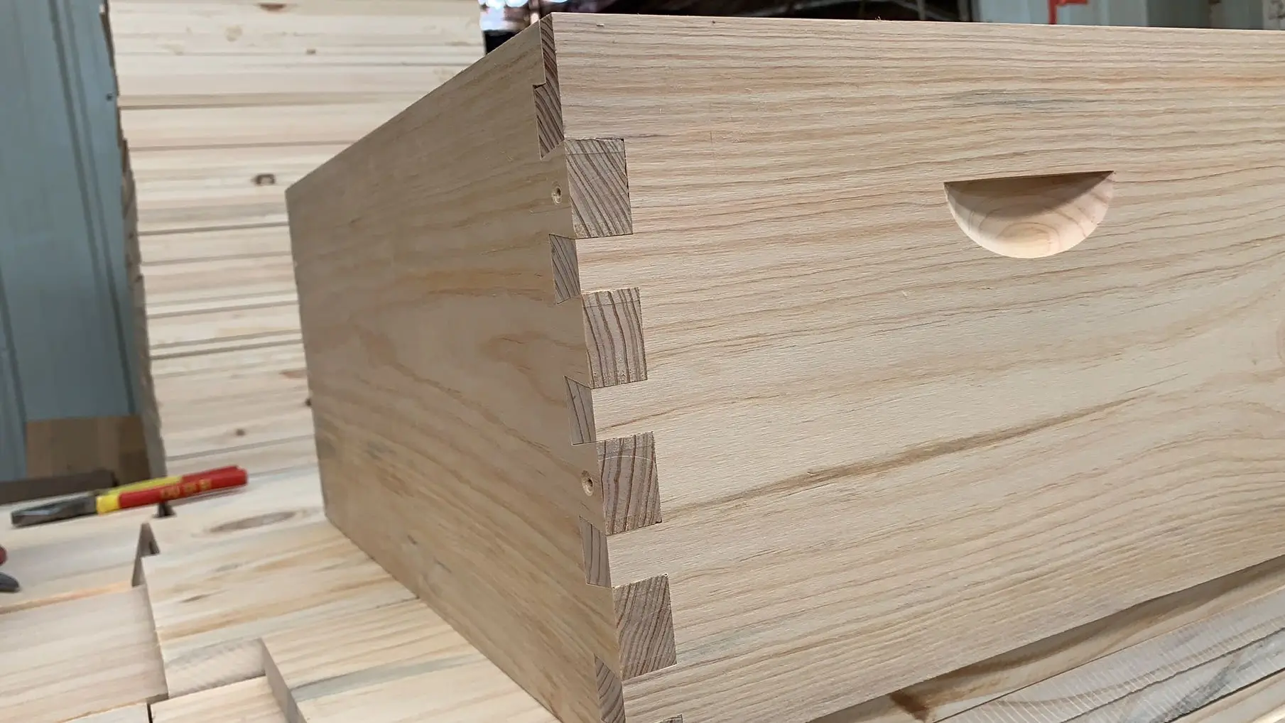 Explorable Factory Inspection Allowed Two Layer Wooden China Langstroth Fir Bee Hive