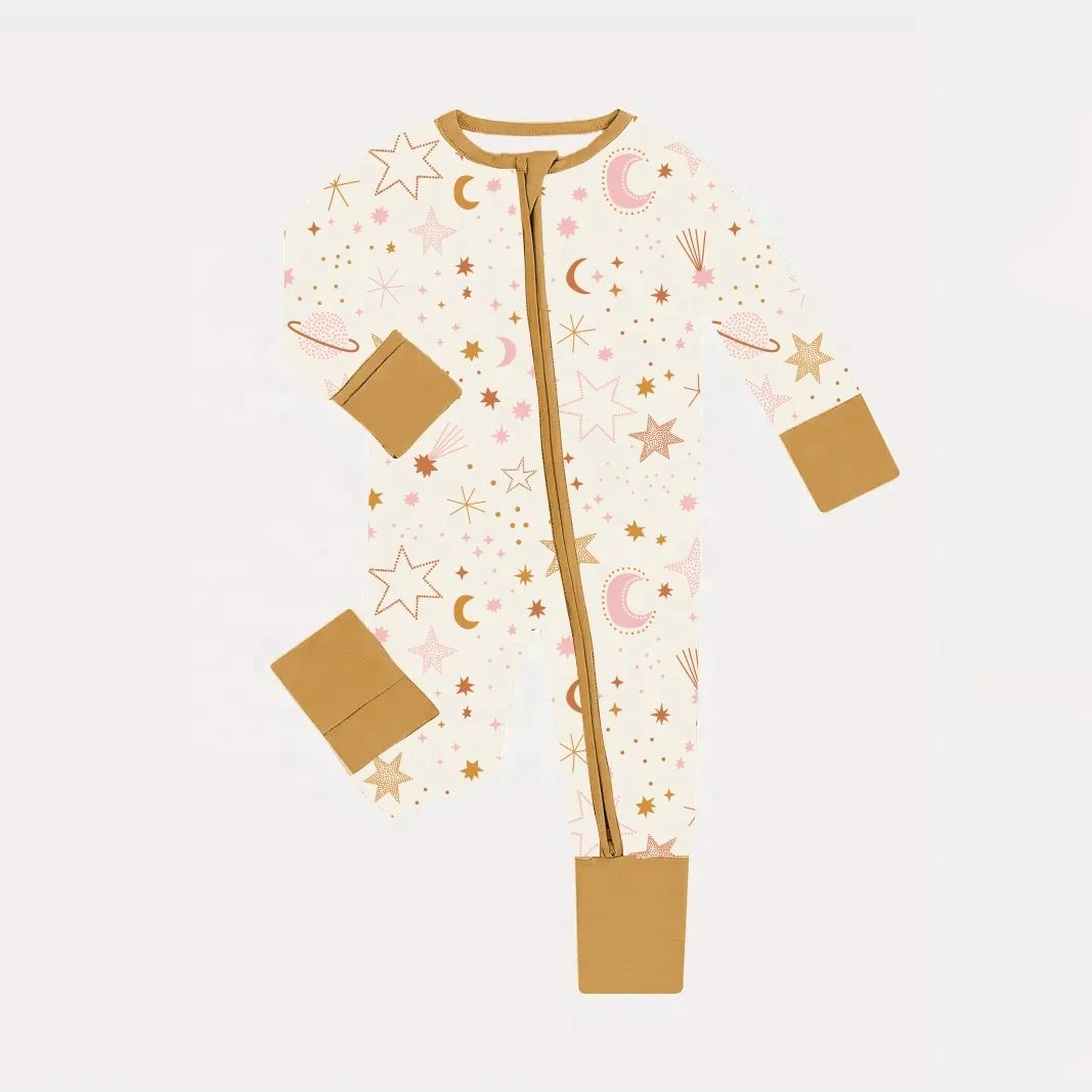 Vintage Lavender Greenery and Herbs Jumpsuits and Rompers Bamboo Baby Zipper