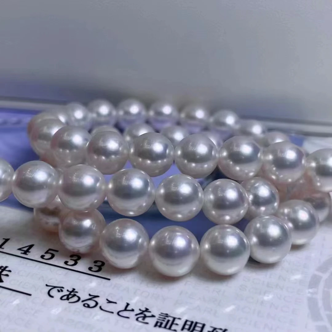 SGARIT Fine Colorful Jewelry 8-8.5mm Japan Akoya Sea Pearl Necklace Jewellery Hot Sale Mother Pearl Custom Pearl Necklaces
