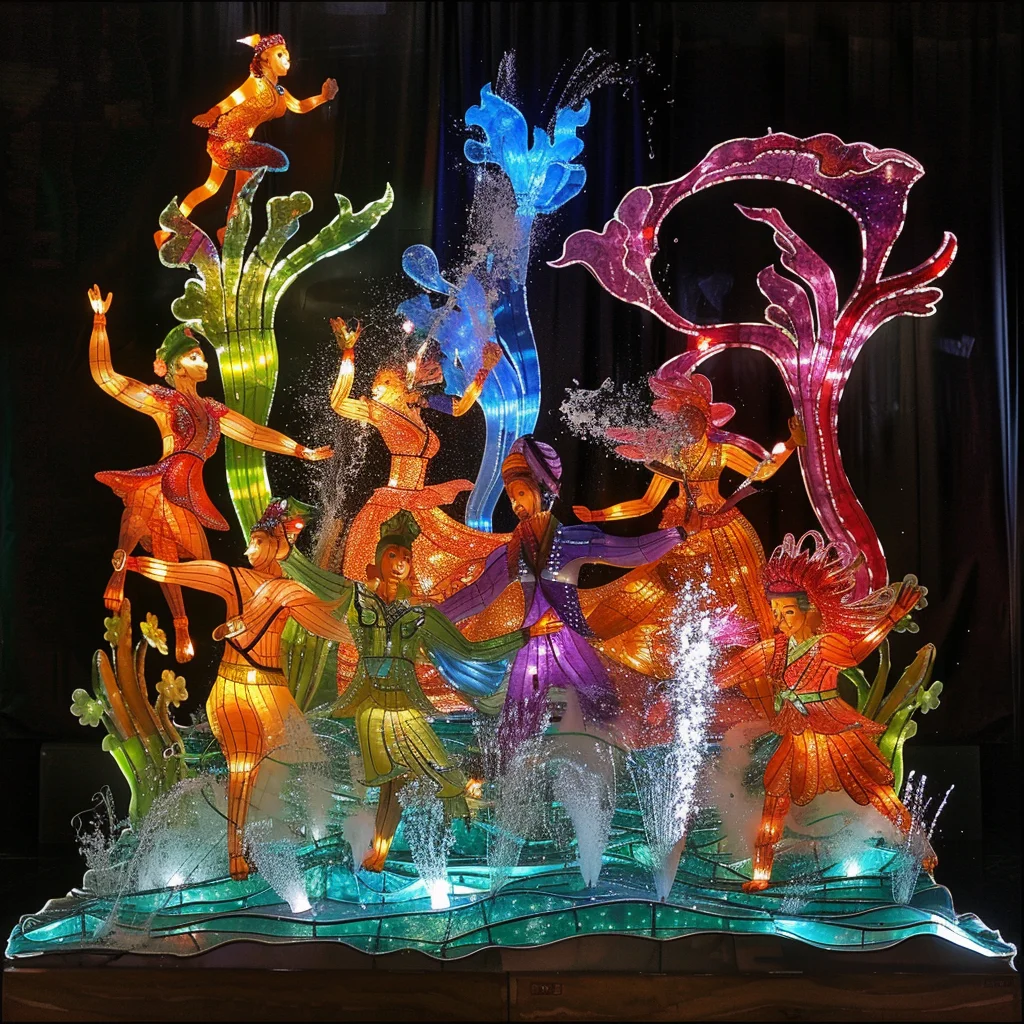 2024 Large scene lights Flower lights Festival figures animal spirits ghosts modeling outdoor