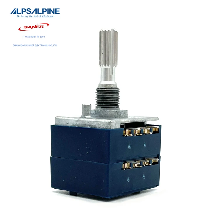 ALPS RK27112B002X 50KA 27mm Size Step by step  Metal Shaft Type  Rotary Potentiometer