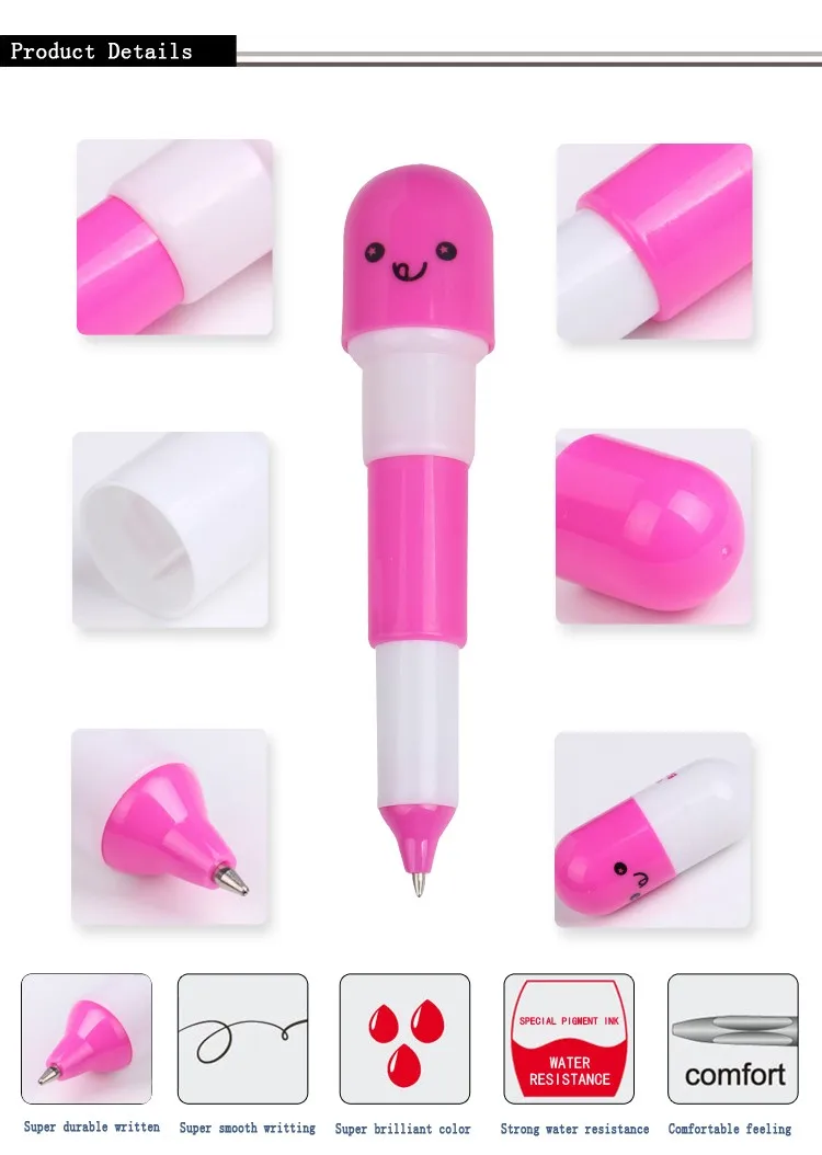 Mini lovely capsule pen with low price cute capsule vitamin ball pen
