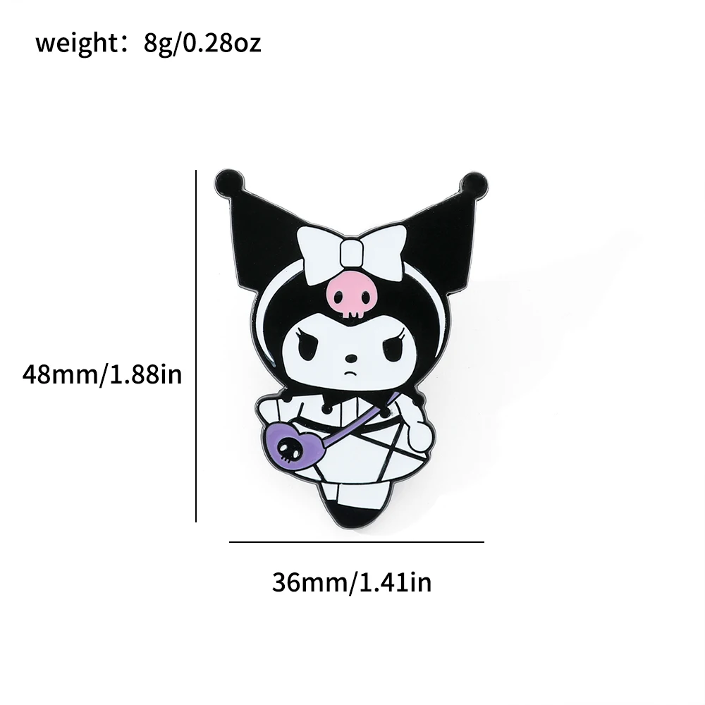 Halloween Enamel Lapel Pins Gothic Style  Hello Kitty Kuromi Brooch Kawaii My Melody Cinnamoroll Metal Badge for Backpack
