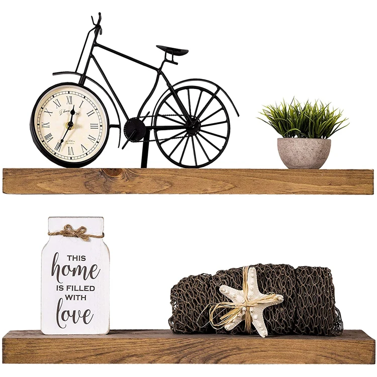 Factory direct sales modern style creative wooden wall shelf for Living room office decorations display