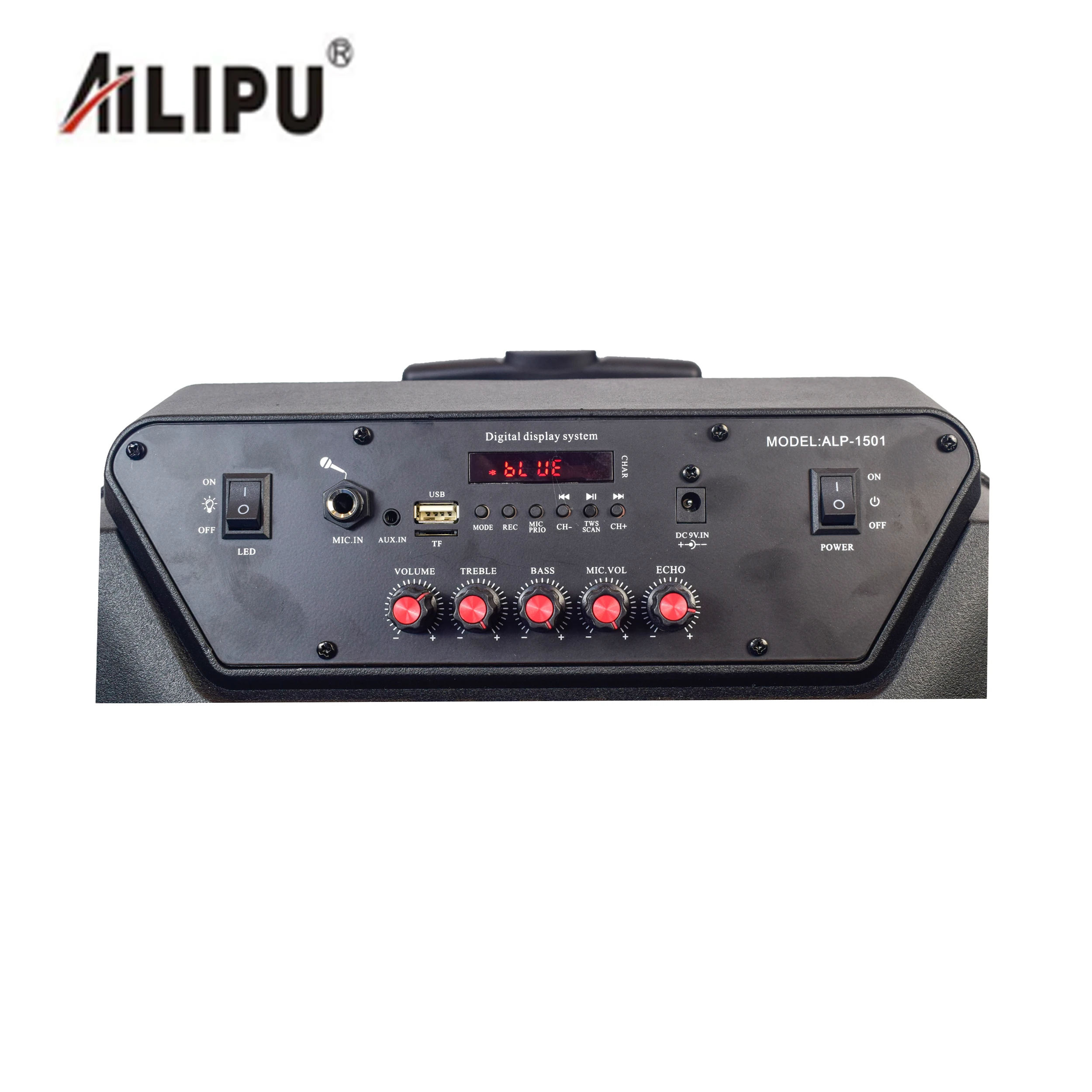 15' big stock BT speakers caixa de som amplificada RGB  light outdoor dj sound system trolley speaker with mic