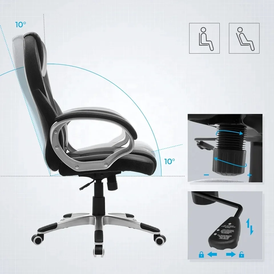 Ergonomic Pu Leather Office Room Boss Chair Luxury Computer Offical Chaise Ergonomic Office Chair With Footrest