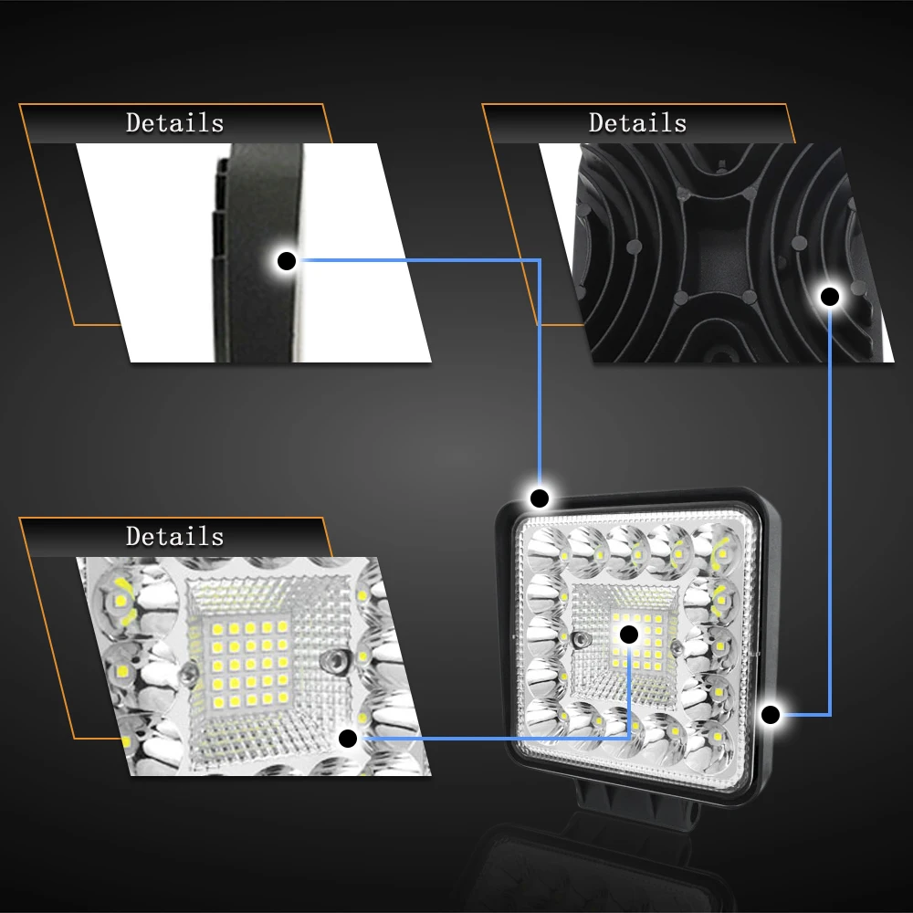 On Time Delivery Car LED Work Light 123W Spot&Flood Beam LED Fog Lamp Truck Lighting Bar