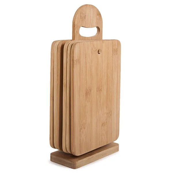 Bamboo Cutting Board Set with holder bamboo cutting board set