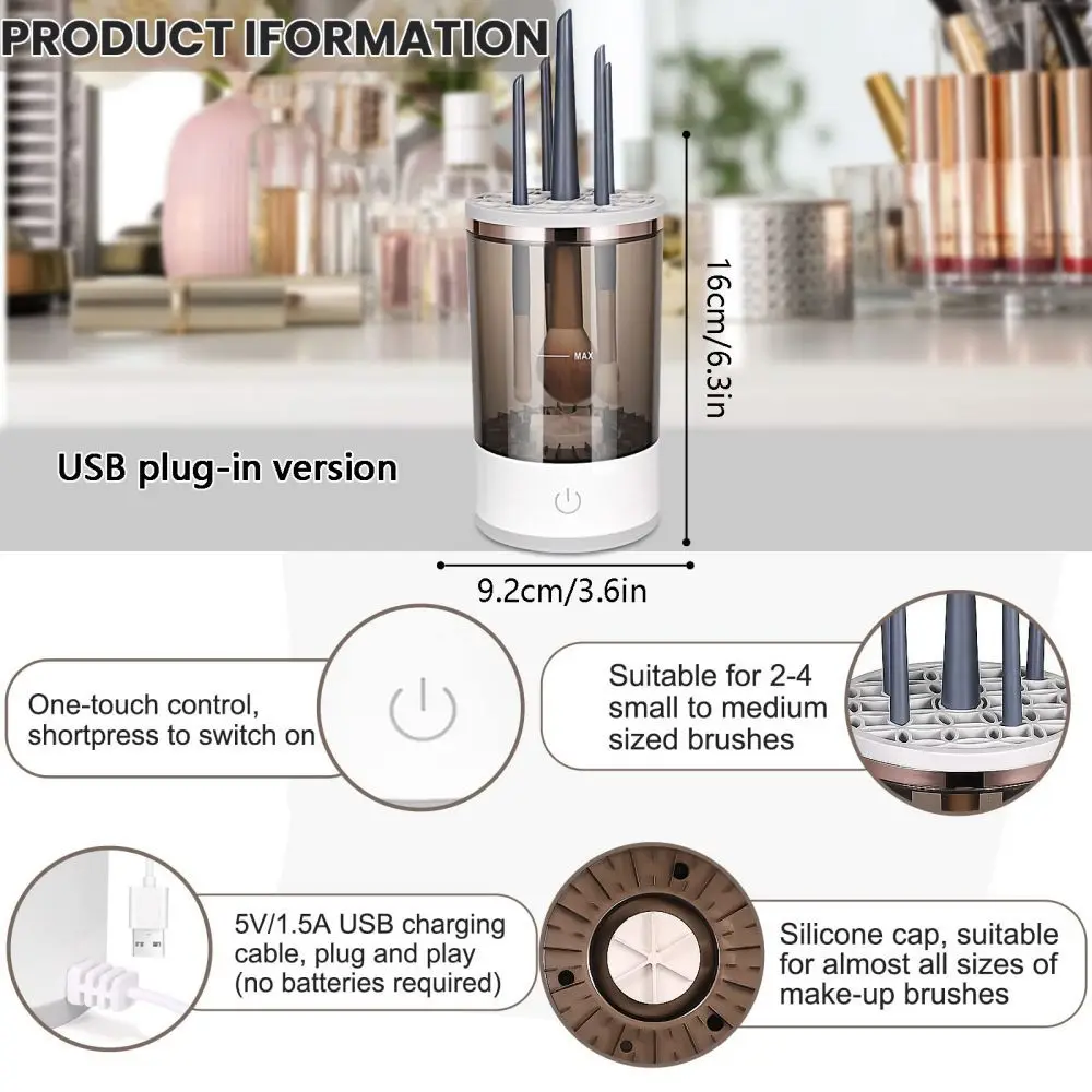 Electronic Makeup Brush Cleaner Portable Makeup Tools Cleaner Device For All Sizes Makeup Brush Sets