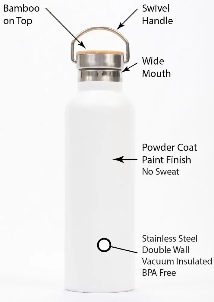 Personalized Stainless Steel Water Bottle bamboo lid steel metal lid sports bottle ,thermos bottle with bamboo cover 500ml