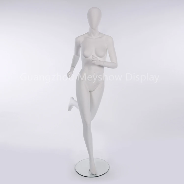 Full Body Wholesale Fiberglass Sports Mannequin Female Black Couture Running Maniquies for Store Display