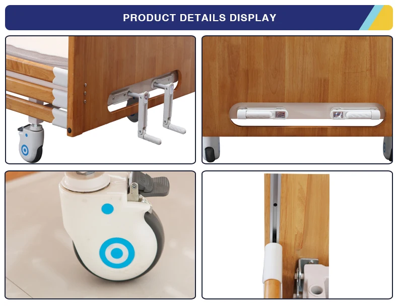 2019 best popular two function rubber wooden home elder care bed