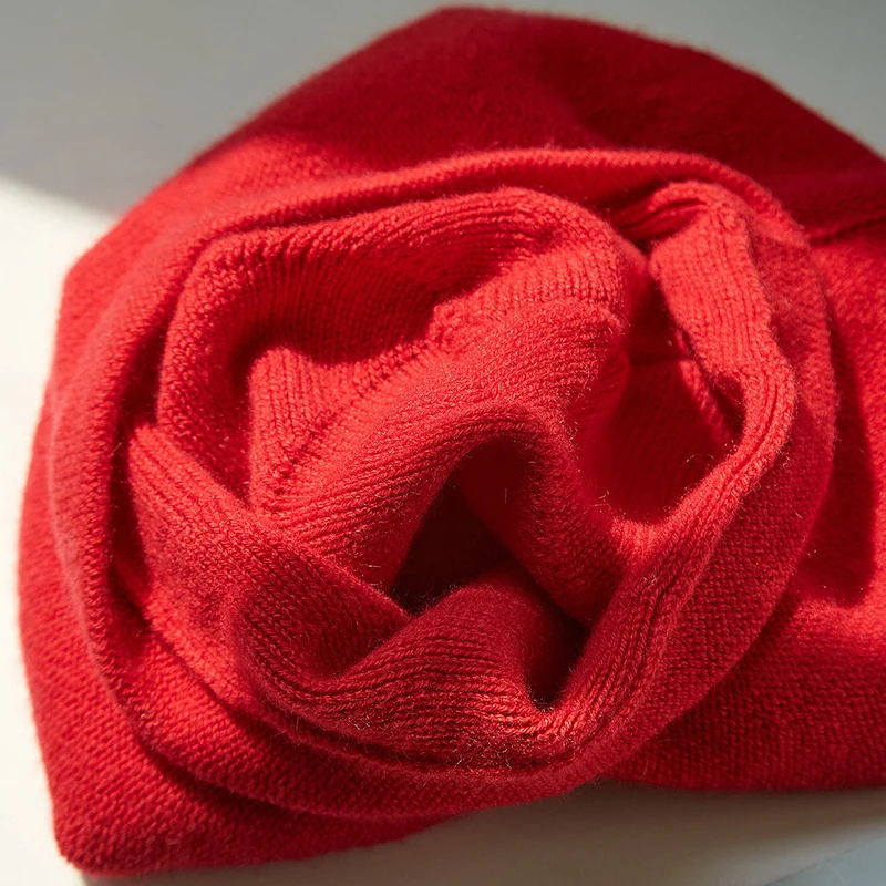 Ladies 100% cashmere solid color retro Joker literary knitted beret